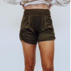 High Waist Harem Short Military Green Buttery Soft